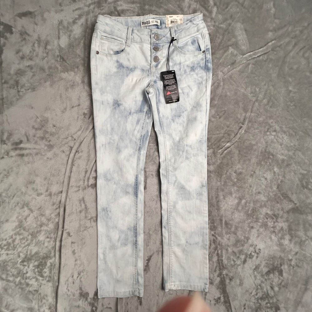 Mudd Girls size 10 acid wash jeans skinny stretch  NEW  buttons